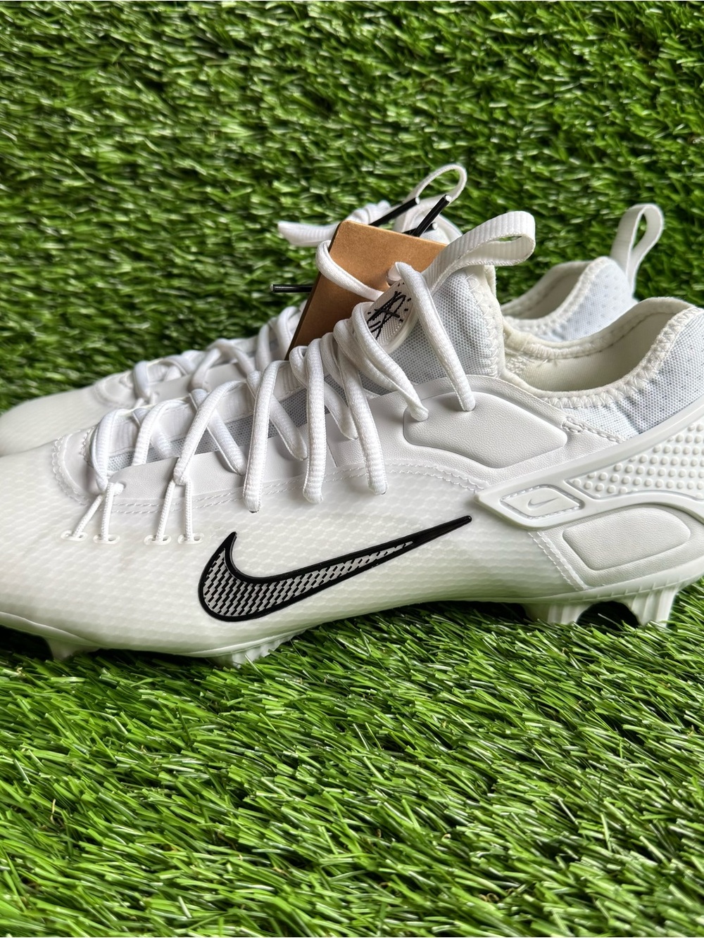 Nike Huarache 9 Elite Low LAX (FD0089-101) "White/Black" Men's Lacrosse Cleats